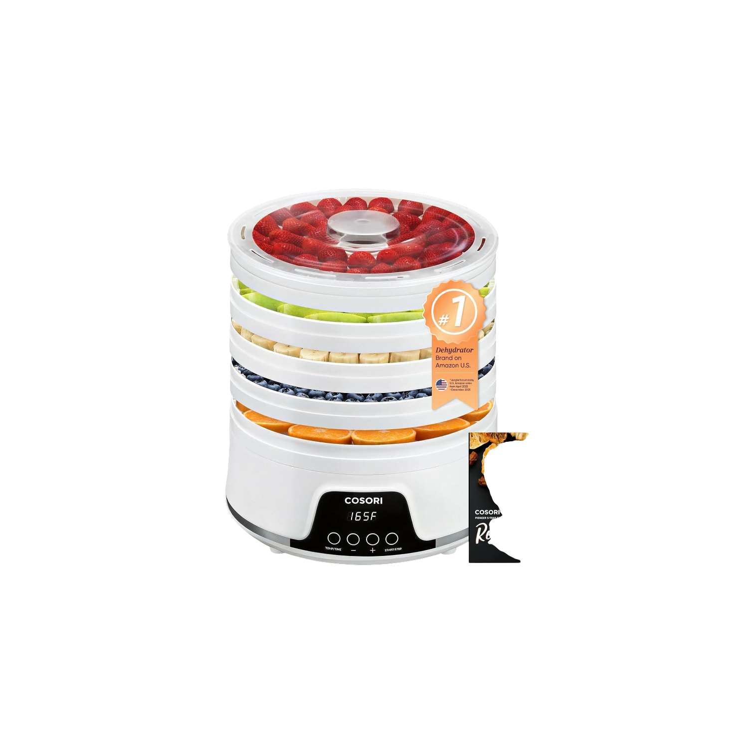   Food Dehydrator,  5  Trays, 350W 50-Recipes Book Included by Cosori