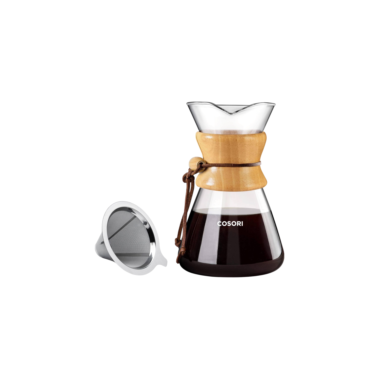 Pour Over Coffee Maker with Double Layer Stainless Steel Filter by Cosori
